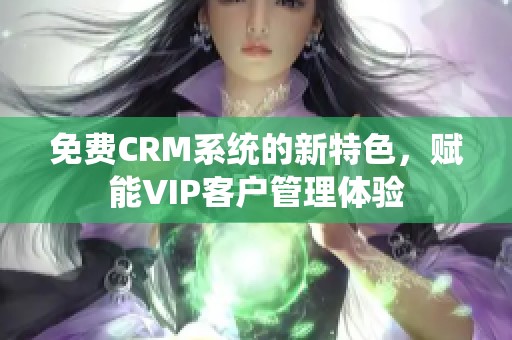 免费CRM系统的新特色，赋能VIP客户管理体验