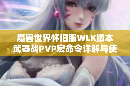 魔兽世界怀旧服WLK版本武器战PVP宏命令详解与使用技巧