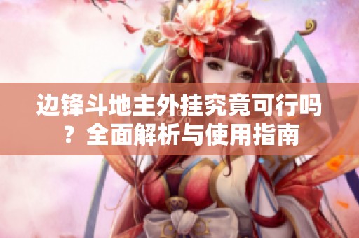 边锋斗地主外挂究竟可行吗？全面解析与使用指南
