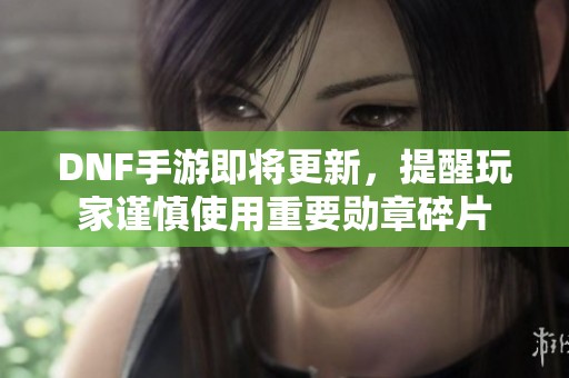 DNF手游即将更新，提醒玩家谨慎使用重要勋章碎片