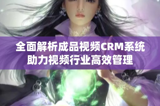 全面解析成品视频CRM系统助力视频行业高效管理