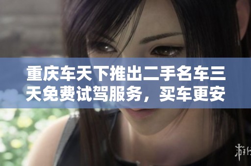 重庆车天下推出二手名车三天免费试驾服务，买车更安心！