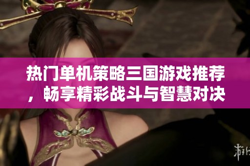 热门单机策略三国游戏推荐，畅享精彩战斗与智慧对决