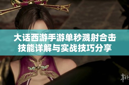 大话西游手游单秒溅射合击技能详解与实战技巧分享