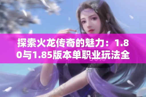 探索火龙传奇的魅力：1.80与1.85版本单职业玩法全解读