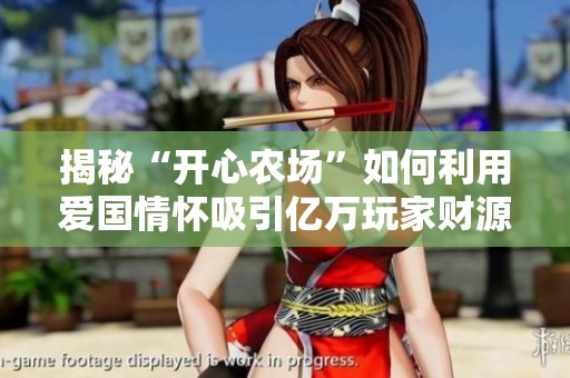 揭秘“开心农场”如何利用爱国情怀吸引亿万玩家财源滚滚