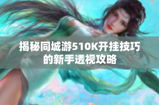 揭秘同城游510K开挂技巧的新手透视攻略