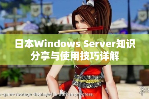 日本Windows Server知识分享与使用技巧详解