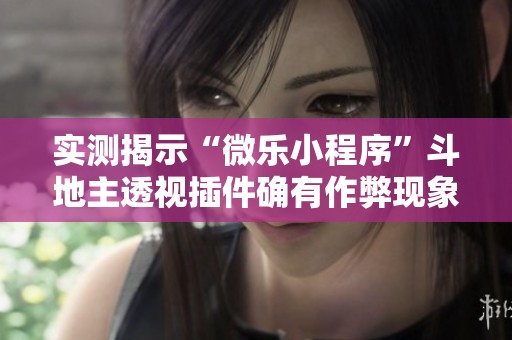 实测揭示“微乐小程序”斗地主透视插件确有作弊现象
