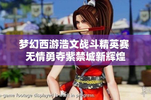 梦幻西游浩文战斗精英赛 无情勇夺紫禁城新辉煌