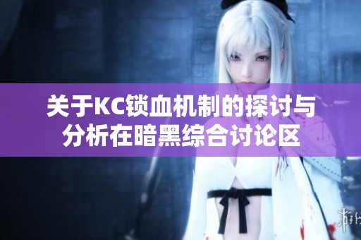 关于KC锁血机制的探讨与分析在暗黑综合讨论区