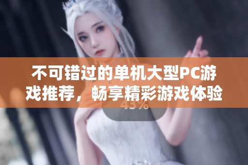 不可错过的单机大型PC游戏推荐，畅享精彩游戏体验