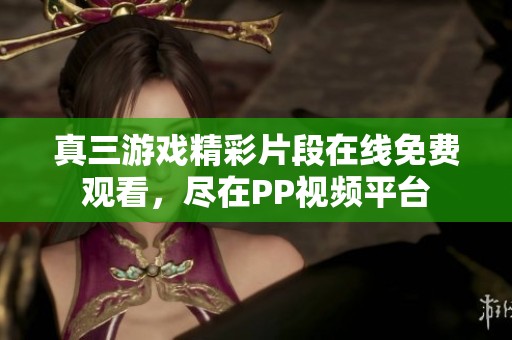 真三游戏精彩片段在线免费观看，尽在PP视频平台