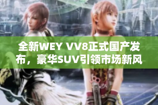 全新WEY VV8正式国产发布，豪华SUV引领市场新风潮